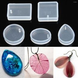 Baking Moulds 5pcs/set DIY Silicone Mould Mould For Resin Round Necklace Jewellery Pendant Making