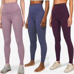 Lu Align Lu Seamless Gym Yogas Trouser Swift Speed Woman Pant Elastic Sport Trousers Long Popular Jogging Sweatpant Upturned Buttocks Exercise Leggings