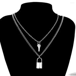 Chains Punk Lock Chain Necklace For Women And Men Padlock Pendant With Neck Statement Gothic Fashion Gift Jewellery