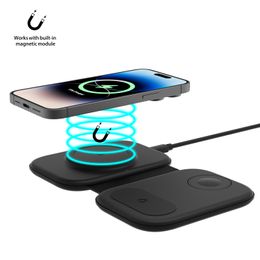Qi 15W Foldable Fast Charger Station 3 in 1 Fast Wireless Charger Stand for Apple iPhone 14 13 12 11 Pro Watch Series 8 7 6 SE 5 4 3 2 AirPods 3/2/Pro