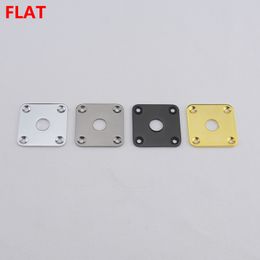 1 Piece Square Flat Metal Jack Plate for Les Paul Electric Guitar Bass with Screw