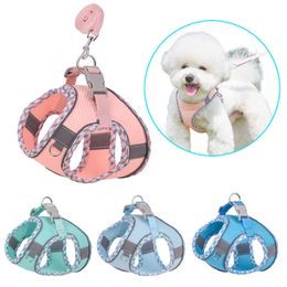 Dog Collars Leashes Reflective Puppy Harness Vest Breathable Mesh and Leash Set for Small Medium Dogs Cat Walking Leads Pet Accessories Z0609