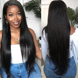 Hair pieces 30 40 Inch Bone Straight Human For Women Brazilian 180 13x4 360 Hd Lace Frontal 13x6 Front 230609