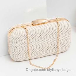 Shoulder Bags Straw Women's Bag White Clutch Woven Handbags Top Quality Luxury Bags PU Party Women's Shoulder Phone Purses Fashion 2022