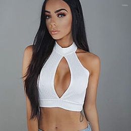 Women's Tanks Sleeveless Bandage Halter Wrap Chest Hollow Out Sexy Tank Top Women Fashion Streetwear Outfits Tops White Corset