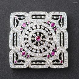 Charms 39mm High Quality CZ Micro Pave Square With Clear Green Fushksia Cobalt Jewellery Link Connector