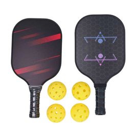 Tennis Rackets 2PCS Pickleball Racket Set 4 balls 2 Paddles 1 bag Glass Fibre Paddle Polymer Core 230608