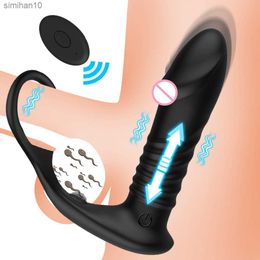 Prostate Massager Delay Ejaculation Cock Rings Anal Plug Vibrator Telesic Dildo Anus Stimulator Buttplug Adult Toys Men Gay L230518