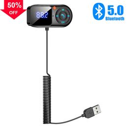 New Wireless Bluetooth 5.0 FM Transmitter Car Mp3 Player Handsfree Car Kit LCD Aux Audio USB Charge PD18W Car Accessories FM Modulat