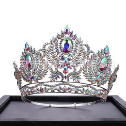 Wedding Hair Jewellery 12cm high super beauty contest awards crown queen ab Colour dress show headdress 230609