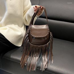 Evening Bags 2023 Brand Tassel Shoulder For Women High Quality PUcrossbody Fashion Purses And Handbags Designer Bucket Bag Cute Satchel