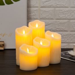 촛불 1pcs 중형 LED 시뮬레이션 찢어짐 스윙 전자 촛불 가벼운 가정용 조명 생일 엘 웨딩 장식 230608