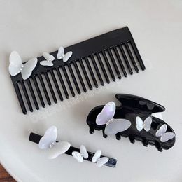 Light Luxury 3D Butterfly Hair Clips Hair Claw Girls French Style Hairpins Comb Spring Clips Headwear Hair Accessories