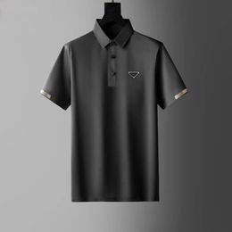 2023 Designer-Mode-Top-Business-Kleidung Polo Neu Frühling/Sommer Neues einfaches Eisseiden-Set Herren-Sommer-Business-Poloshirt Elastische lose Hosen