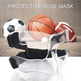 Protective Gear Sports Nose Helmet Transparent Basketball Mask Face Shield Adjustable Elastic Strap Anti Collision Equipment 230609