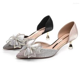 Dress Shoes Pink Wedding Bridesmaid 4cm Low Heels Women Pointed Stiletto Luxury Designers