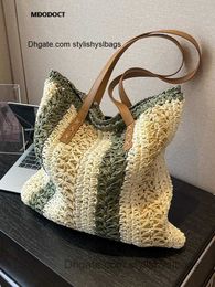 Shoulder Bags Casual Large Capacity Straw Woven Tote Shoulder Bags For Women Luxury Designer Beach Ladies Handbags 2023 New Summer Shopping