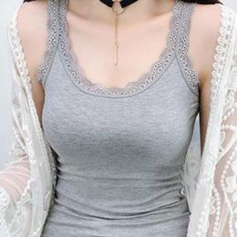 Women's Tanks 2023 Est Summer Tops Women Female Vest Lace Tank Sexy Camisole Sleeveless T-shirt White Black Grey Underwear