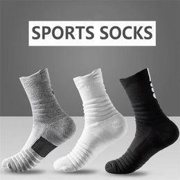 Sports Socks 3pairsLot Mens Compression Stockings Breathable Basketball Cycling Moisture Wicking High Elastic Tube 230608