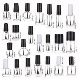 Storage Bottles & Jars 50pcs/lot 2ml-15ml Empty Glass Nail Polished With Brush High Transparent Polish Bottle Cosmetic Container