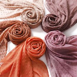 Ethnic Clothing 175 70cm Long Headscarf For Jewish Women High-quality Pearl Chiffon Plush Hijabs Islam Accessories Headwraps Veil Shawl