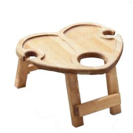 Camp Furniture Portable Picnic Table For Wine And Glass Outdoor Wooden Foldable Champagne Heart-Shaped Snack Cheese Tray