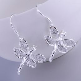 Hoop Earrings Silver Plated Fashion Jewellery Dragonfly Hollow Shiny /cdsakuza Dvaammha LQ-E009