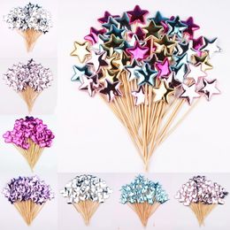 Other Event Party Supplies 50pcs Colorful Cake Topper Crown Star Heart Happy Birthday Decor Baby Shower Decoration Wedding 230608