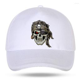 Ball Caps Women Men Hat Curved Sun Visor Cotton Stylish Pirate Skull Baseball Cap Outdoor Adjustable Sports