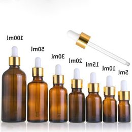 Cosmetic Essence Oil Empty Essential Oils Perfume Bottles with Gold Cap wholesale Qlqif