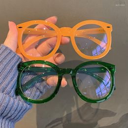 Sunglasses Retro Round Large Frame Plain Glasses Candy Color Bold Men Women Fashion Blue Light Blocking Eyewear