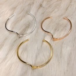 Bangle Elegant Charms Rose Gold Bangles For Women High Quality Metal Silver Colour Bracelets Korean Girls Fashion Jewellery Gifts