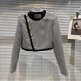 Women's Jackets England Style Buttons Plaid Print Women Coats & Harajuku Hip Hop Punk Lady Short Tops Outwear Clothes