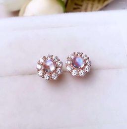 Stud Earrings Gift Natural And Real Moonstone Fashion MoonstoneEarring 925 Sliver Earring