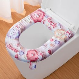 Toilet Seat Covers Four Seasons Universal Waterproof Erasable Cushion Cartoon Printing Style Home Free-wash Thicken Soft Mat