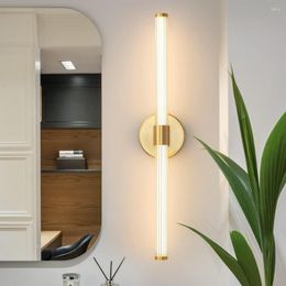 Wall Lamp FSS Gold LED Mirror Light For Bathroom 20W 28W Double Heads Acrylic El Bedroom Living Room Lamps