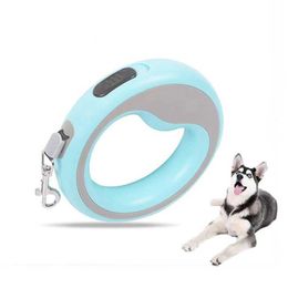 Dog Collars Leashes New Type of Pet Walking Rope Automatic Telescopic Dual Colour Traction Device One Button Brake Cat and Z0609