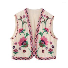 Women's Vests Women's Cardigan Embroidered Women Knitted Mesh Jacket Woman Y2k Crop Top Korean Clothing Knit Tank Summer Sleeveless Tops