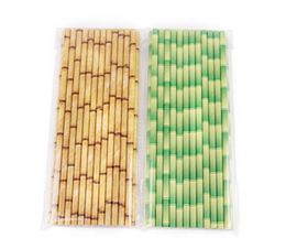 2021 NEW Straws 19.5cm Disposable Bubble Tea Thick Bamboo Juice Drinking Straw 25pcs lot Eco-Friendly Milk Straw Birthday Wedding Party