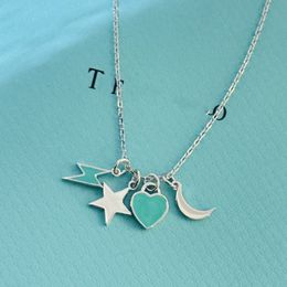 Fashion Designer Necklace Heart Brand Star Lightning Crescent Classic Element Necklace 925 sterling Silver non-allergic non-fading girlfriend gift