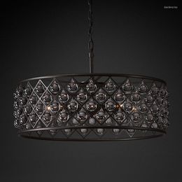 Chandeliers Vintage Led K9 Crystal Chandelier Lamp Pendant Lights For Dining Room Kitchen Lighting Lustre Decor Indoor Bar Hanging