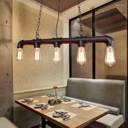Pendant Lamps Loft Retro Nostalgic Bar Coffee Creative Personality Industrial Iron Pipe Clothing Store Chandelier