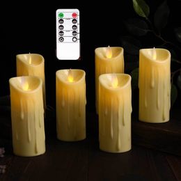 Candles 346 Pieces Remote Control Flameless Moving Wick Led Pillar Candles Battery Flameless Candles With Flickering Flame 230608