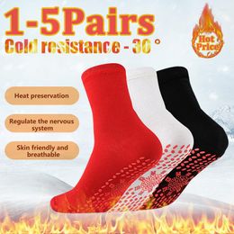 Sports Socks 1-5 Pairs Tourmaline Magnetic Self-heating Winter Warm Thermal Stockings Comfortable Massage Pression Health