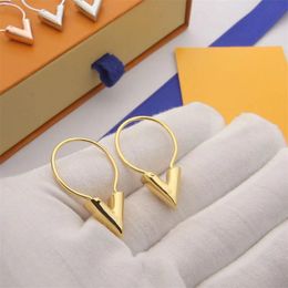 Designer Earrings for women sterling silver fashion luxury Jewellery gold plated earing trendy Titanium huggie hoop earrings heart shape wedding anniversary gift