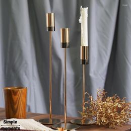 Candle Holders Simple Moments 3 PC/set Modern Style Gold Wedding Party Home Decor Christmas Metal Candlestick