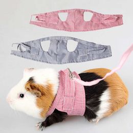 Dog Collars Leashes Small Pets Chest Strap Outdoor Traction Rope Adjustable Harness Leash Vest For Hedgehog Chinchilla Dutch Guinea Pig Pet Supply Z0609