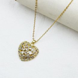 Chains 5Pcs Crystal Heart Pendant Necklace Zirconia Big Geometric Stone 52789