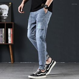 Men's Jeans Stretch Durable For Men Summer Baggy Hallem Pants Logo Casual Cargo Fashion Movement Trend