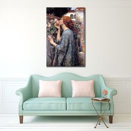 Fine Canvas Art My Sweet Rose John William Waterhouse Painting Artwork Handcrafted Classical Portrait Entrance Halls Decor